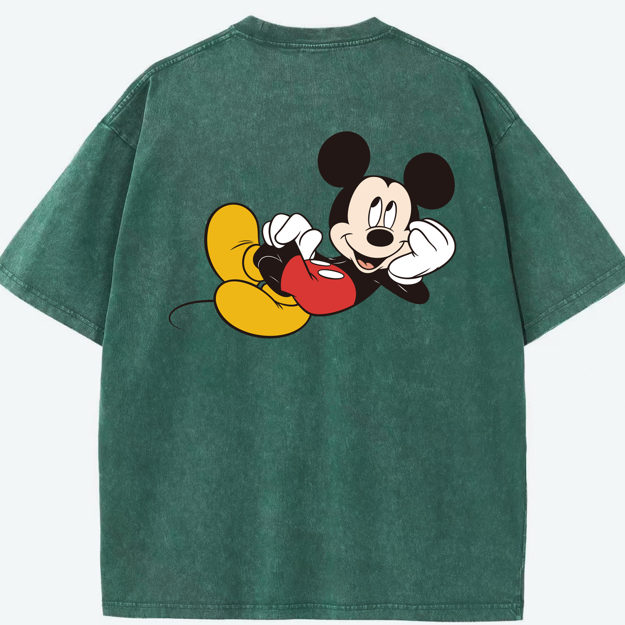 （画像用） ミッキーマウス Mickey Mouse 綿100% ヴィンテージ風 半袖Tシャツ（背面プリント）